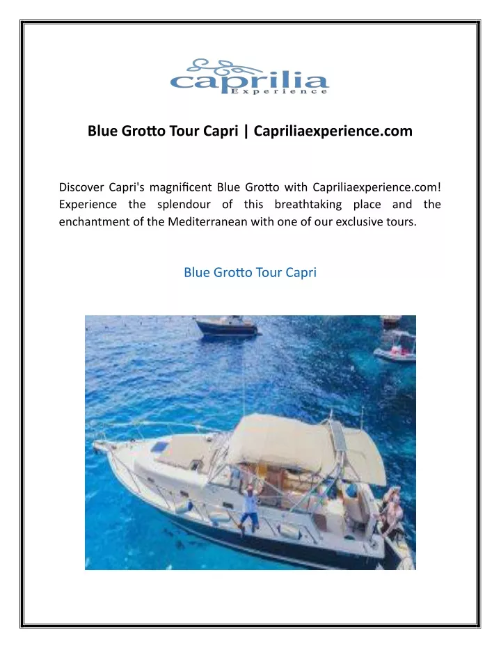 blue grotto tour capri capriliaexperience com