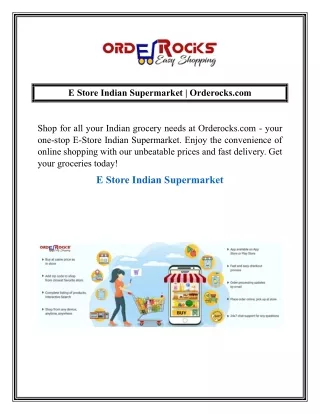 E Store Indian Supermarket  Orderocks.com