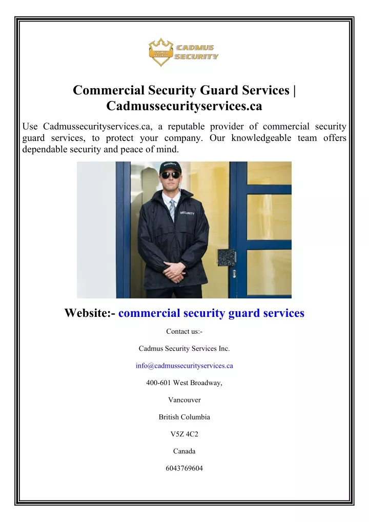 commercial security guard services