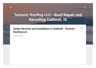 Tectonic Roofing LLC - Gutters Repair Caldwell, ID