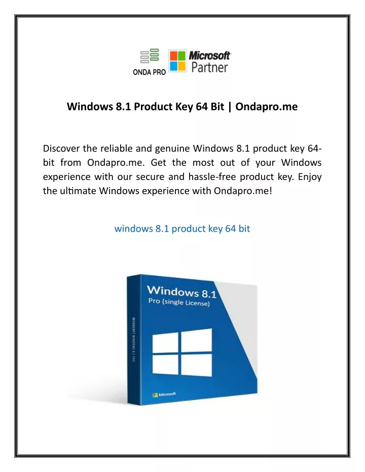 windows 8 1 product key 64 bit ondapro me