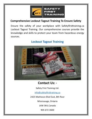 Comprehensive Lockout Tagout Training To Ensure Safety