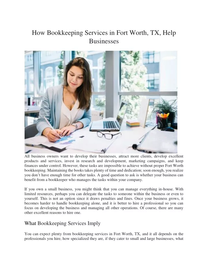 how bookkeeping services in fort worth tx help