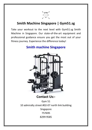 Smith Machine Singapore  Gym51.sg
