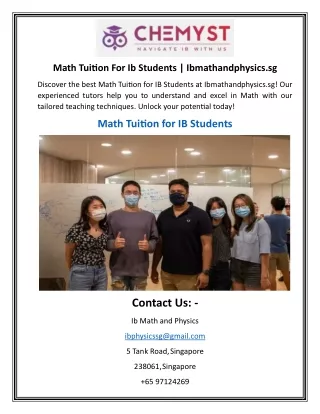 Math Tuition For Ib Students