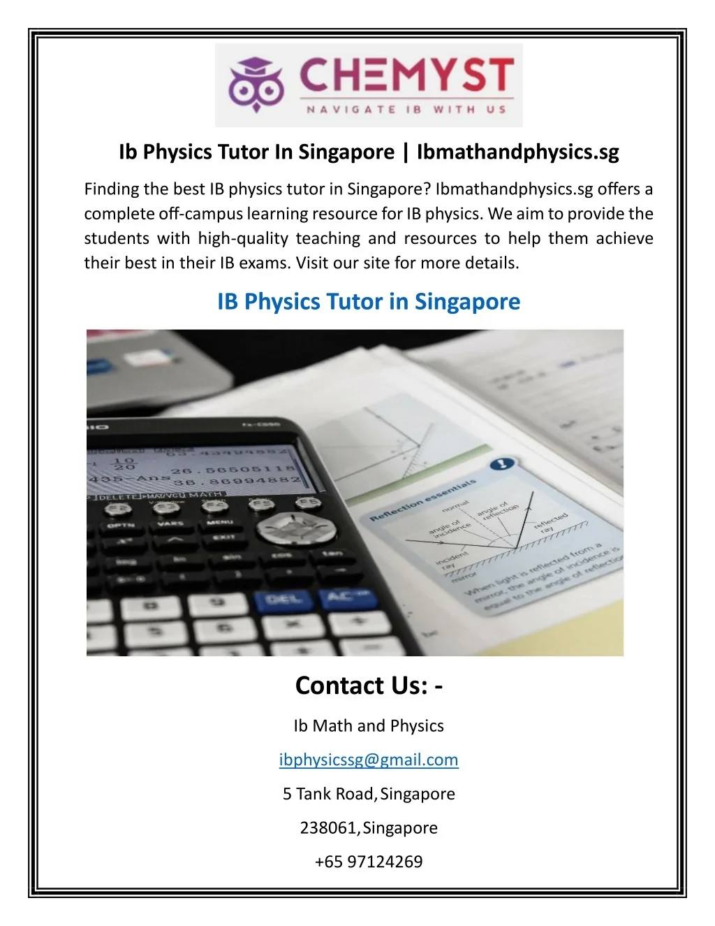 PPT - Ib Physics Tutor In Singapore PowerPoint Presentation, free ...