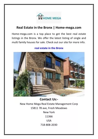 Real Estate in the Bronx  Home-mega.com