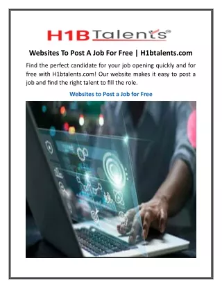Websites To Post A Job For Free  H1btalents.com
