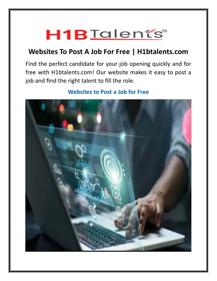 websites to post a job for free h1btalents com