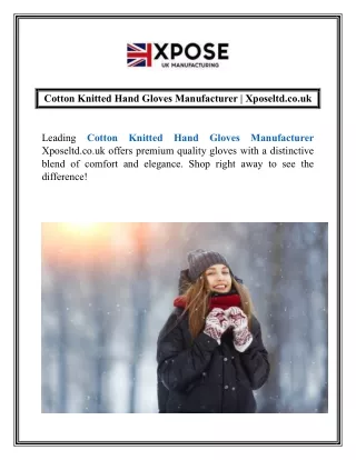 Cotton Knitted Hand Gloves Manufacturer  Xposeltd.co.uk