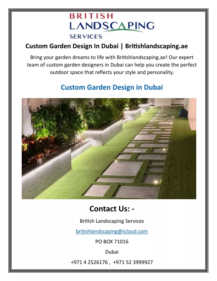 custom garden design in dubai britishlandscaping