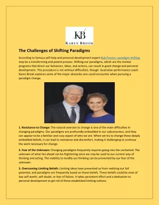 Bob proctor Shifting Paradigms