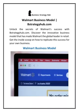 Walmart Business Model  Bstrategyhub.com