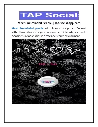 Meet Like-minded People Tap-social-app.com