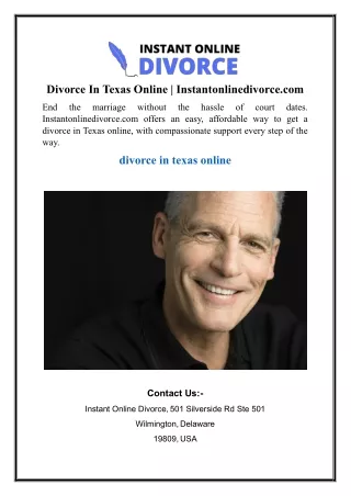 Divorce In Texas Online  Instantonlinedivorce