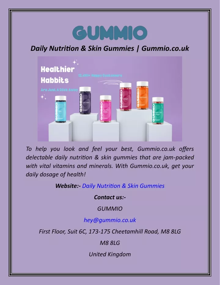 daily nutrition skin gummies gummio co uk