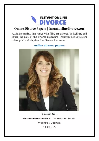 Online Divorce Papers - Instantonlinedivorce