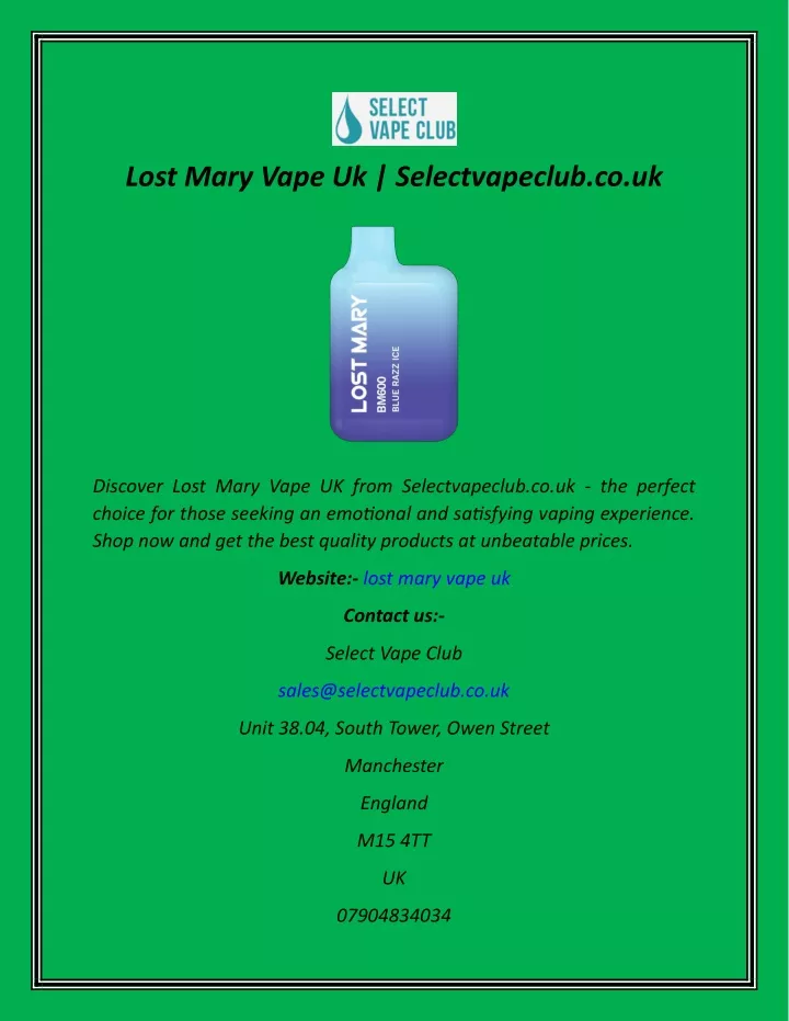 lost mary vape uk selectvapeclub co uk