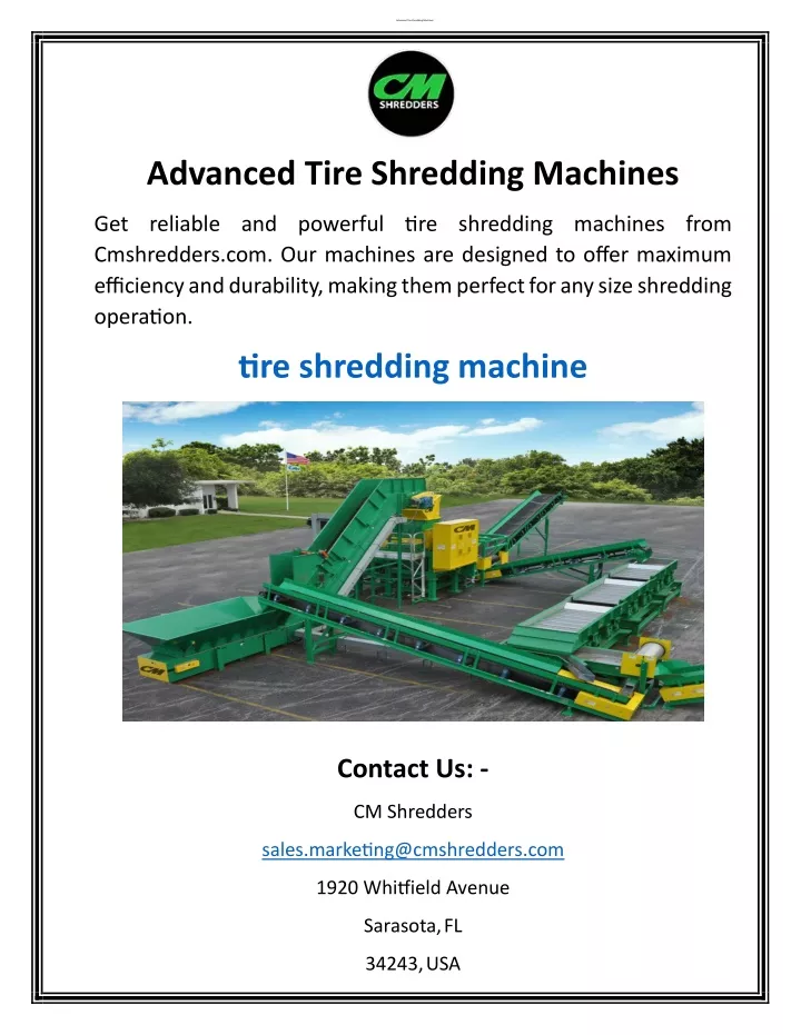 advanced tire shredding machines