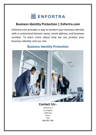 Business Identity Protection  Enfortra.com