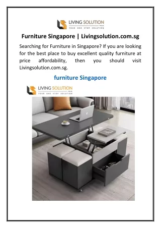Furniture Singapore  Livingsolution.com.sg