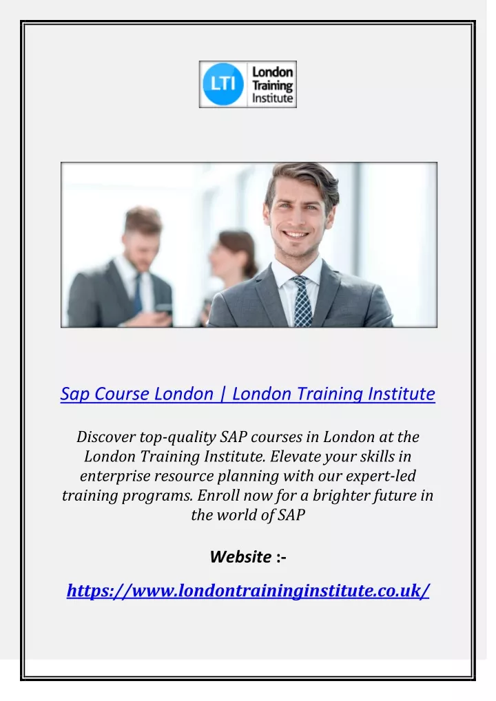 sap course london london training institute