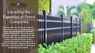 Unveiling the Expertise of Fence Companies