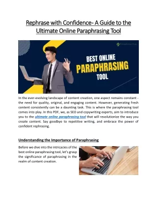 Rephrase with Confidence - A Guide to the Ultimate Online Paraphrasing Tool