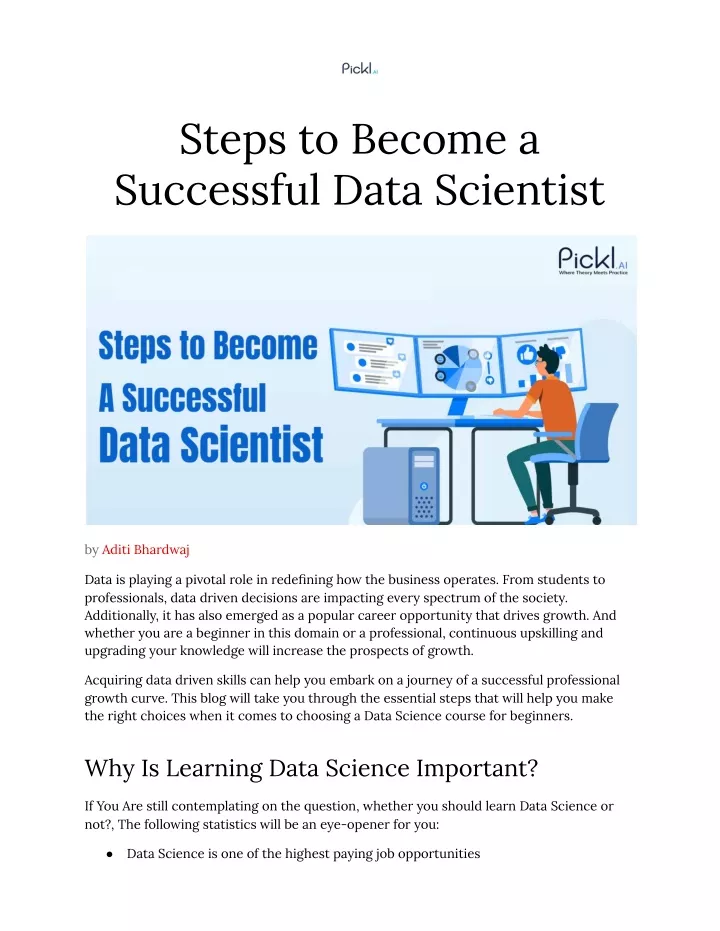 steps to become a successful data scientist