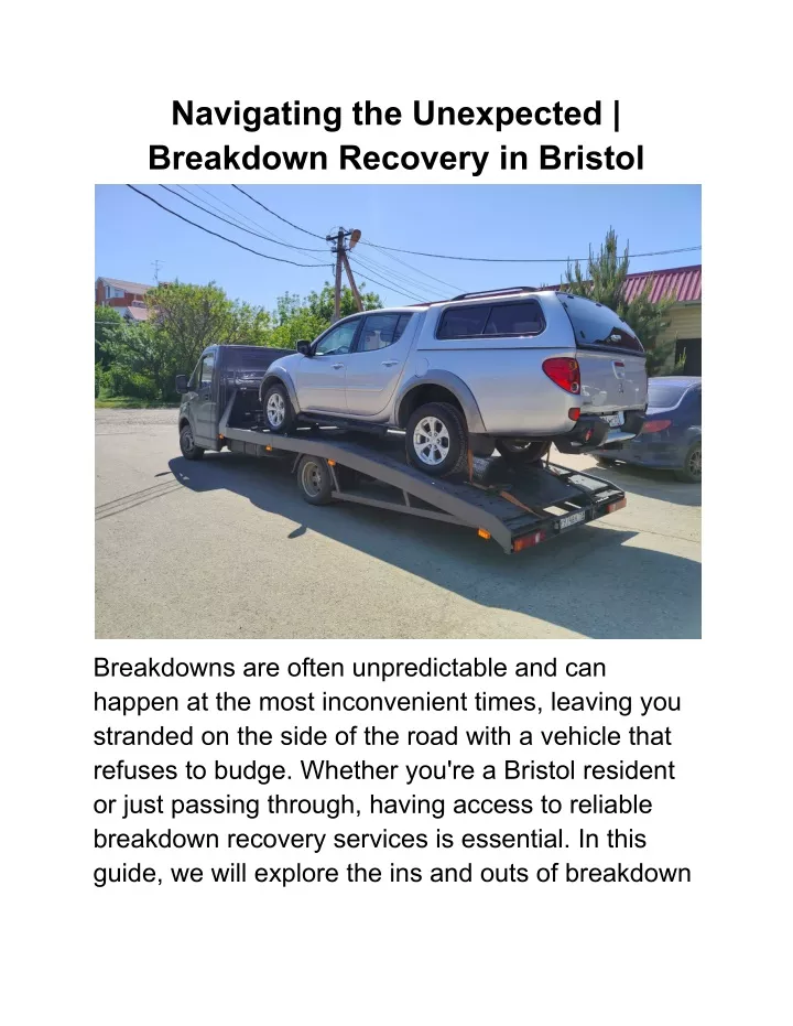 navigating the unexpected breakdown recovery