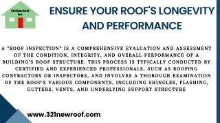 Ensure Your Roof's Longevity and Performance