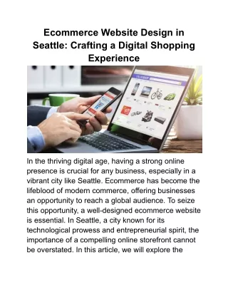 Ecommerce Website Design in Seattle_ Crafting a Digital Shopping Experience