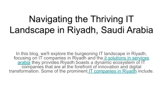 navigating the thriving it landscape in riyadh