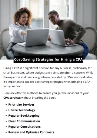 cost saving strategies for hiring a cpa