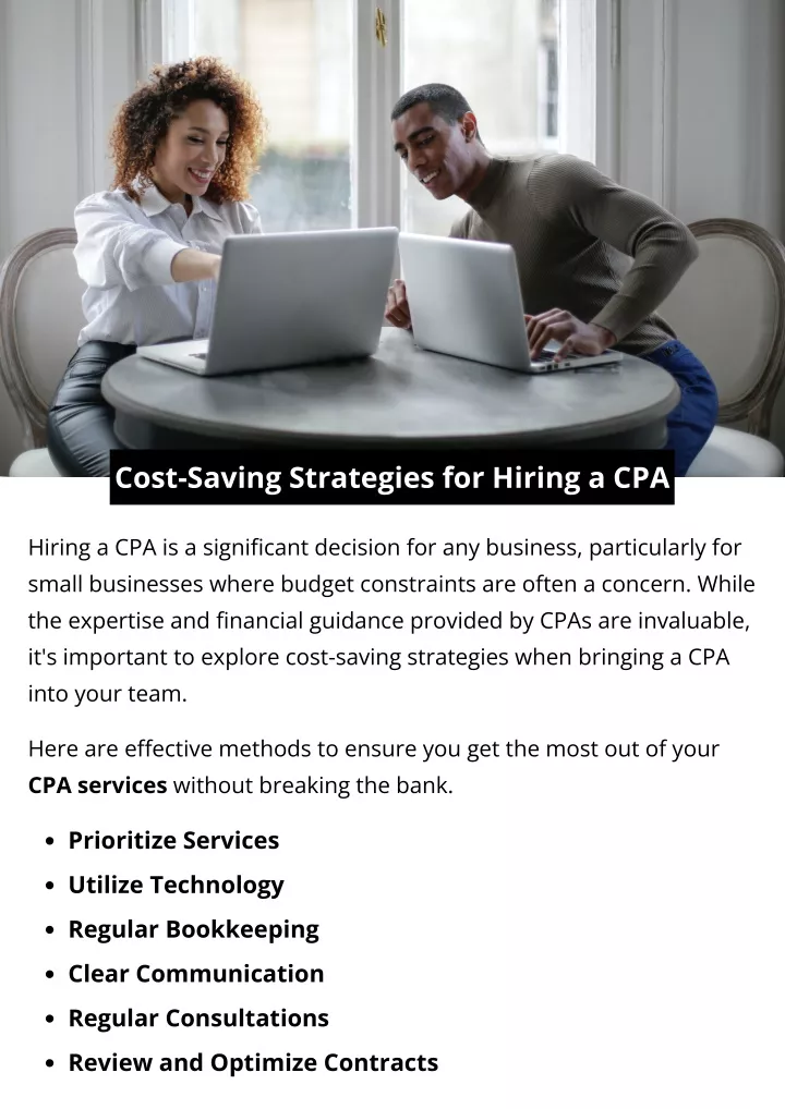 cost saving strategies for hiring a cpa