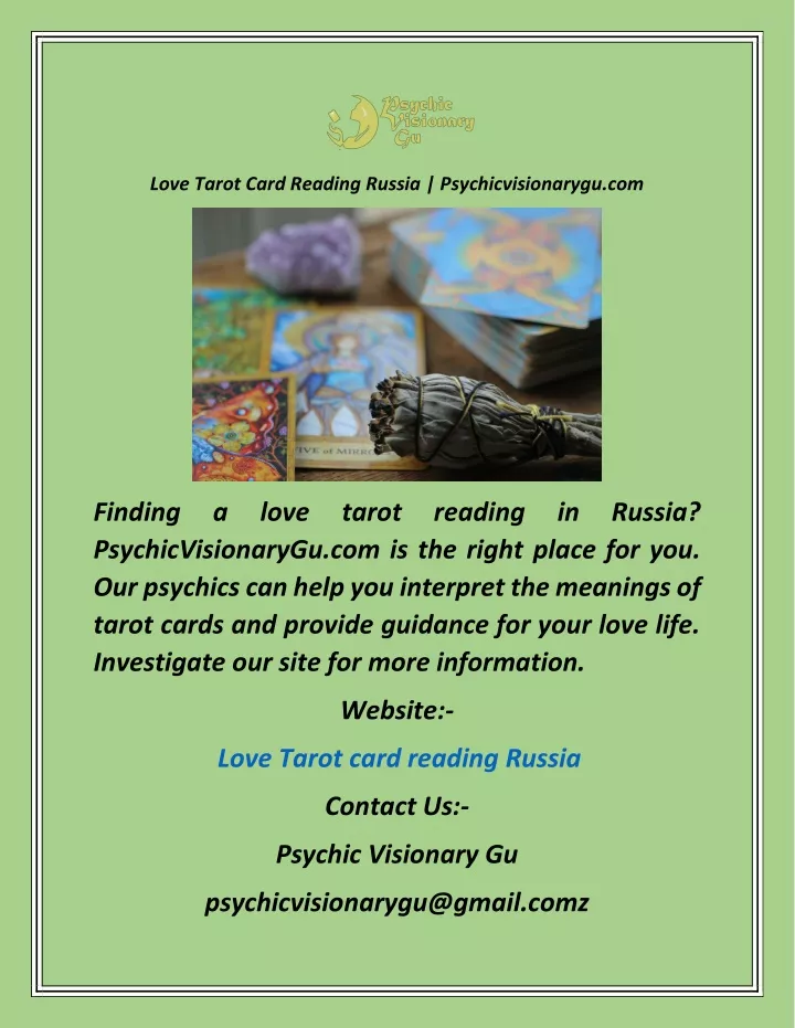 love tarot card reading russia psychicvisionarygu