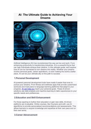 AI The Ultimate Guide to Achieving Your Dreams