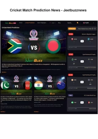 Cricket Match Prediction News by Jeetbuzznews