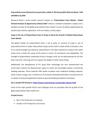 polyurethane foam market size growth with a cagr