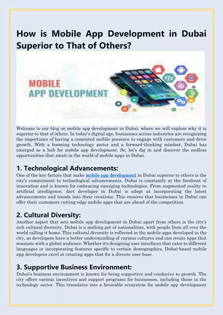 how is mobile app development in dubai superior