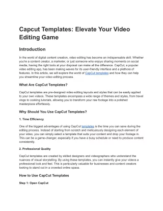 Capcut templates 4 u