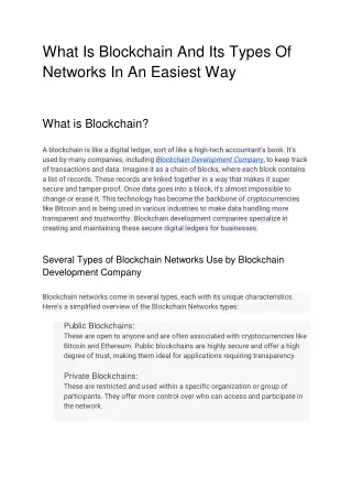 What Is Blockchain And Its Types Of Networks In An Easiest Way