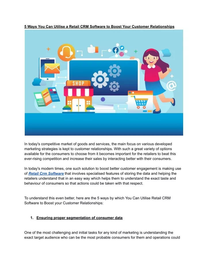 5 ways you can utilise a retail crm software
