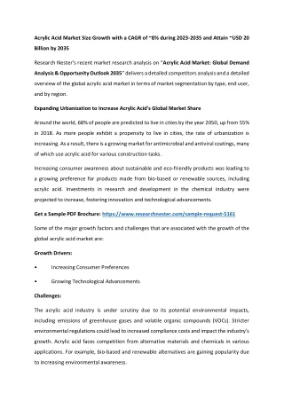 acrylic acid market size growth with a cagr