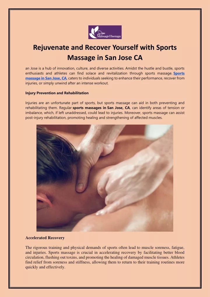 rejuvenate and recover yourself with sports