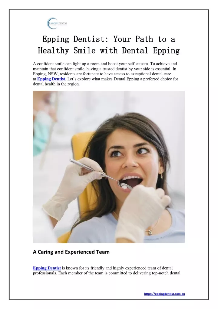 PPT - Epping Dentist Your Path to a Healthy Smile with Dental Epping ...