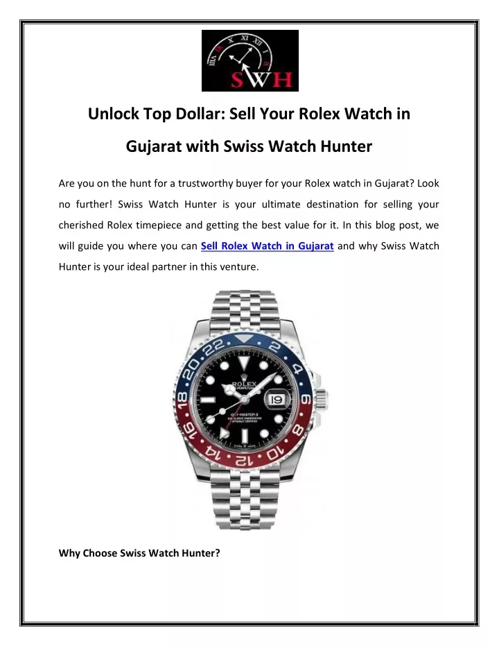 unlock top dollar sell your rolex watch in