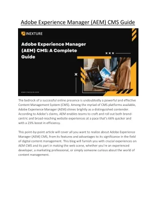 adobe experience manager aem cms guide