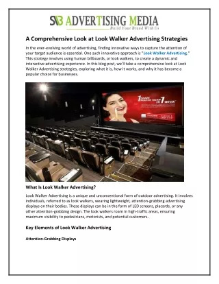 A Comprehensive Look at Look Walker Advertising Strategies