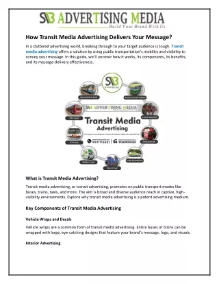 How Transit Media Advertising Delivers Your Message?